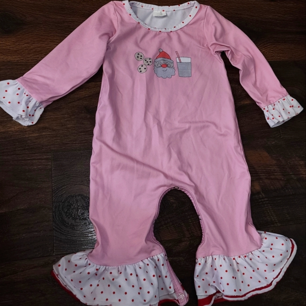 9 Month Pink Christmas Romper